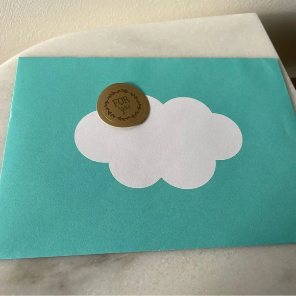 Blue baby shower greeting card with cloud ‎ graphic - Picture 5 of 5
